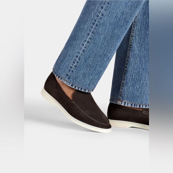 SuitSupply Dark Brown Italian Calf Suede Slip-On Loafers Shoes Sz 12 / 45 - Picture 9 of 10